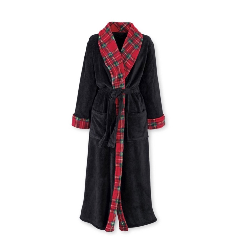 Steward-Plaid Woman Fleece Robe